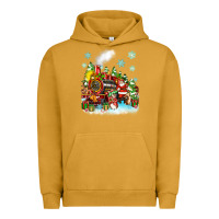 Pigment Peanut Butter christmas santa and friends train Urban Hoodie - Zillion Design Studio