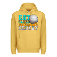 Antique Gold eat sleep volleyball repeat Premium Hoodie - texasbilliewilder