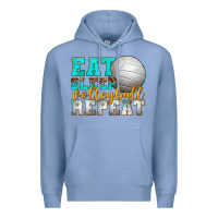 Colony Blue eat sleep volleyball repeat Premium Hoodie - texasbilliewilder