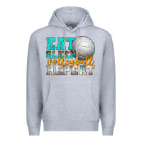 Heather Grey eat sleep volleyball repeat Premium Hoodie - texasbilliewilder