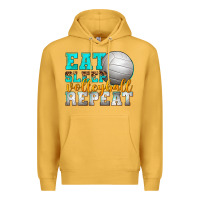 Mustard eat sleep volleyball repeat Premium Hoodie - texasbilliewilder