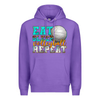 Purple eat sleep volleyball repeat Premium Hoodie - texasbilliewilder