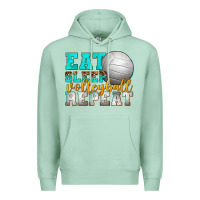 Seafoam eat sleep volleyball repeat Premium Hoodie - texasbilliewilder