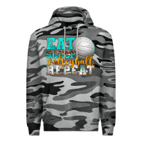 Slate Camo eat sleep volleyball repeat Premium Hoodie - texasbilliewilder