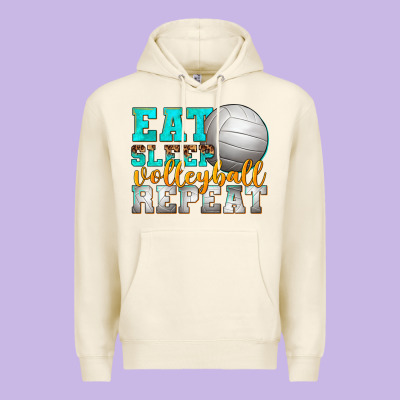 Eat Sleep Volleyball Repeat Premium Hoodie Designed By Texasbilliewilder