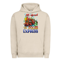 Pigment French Oak all aboard the polar express Urban Hoodie - Zillion Design Studio