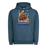 Pigment Midnight Navy all aboard the polar express Urban Hoodie - Zillion Design Studio