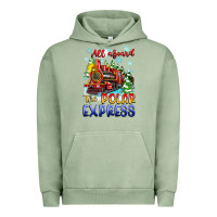 Pigment Oil Green all aboard the polar express Urban Hoodie - Zillion Design Studio
