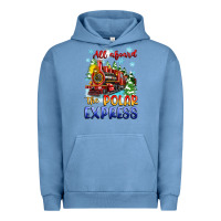 Pigment Pebble Blue all aboard the polar express Urban Hoodie - Zillion Design Studio