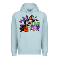Blue Mist Moo I Mean Boo Baby Cow Premium Hoodie - RanaPortraitStore
