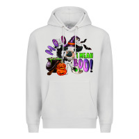 Dove Grey Moo I Mean Boo Baby Cow Premium Hoodie - RanaPortraitStore
