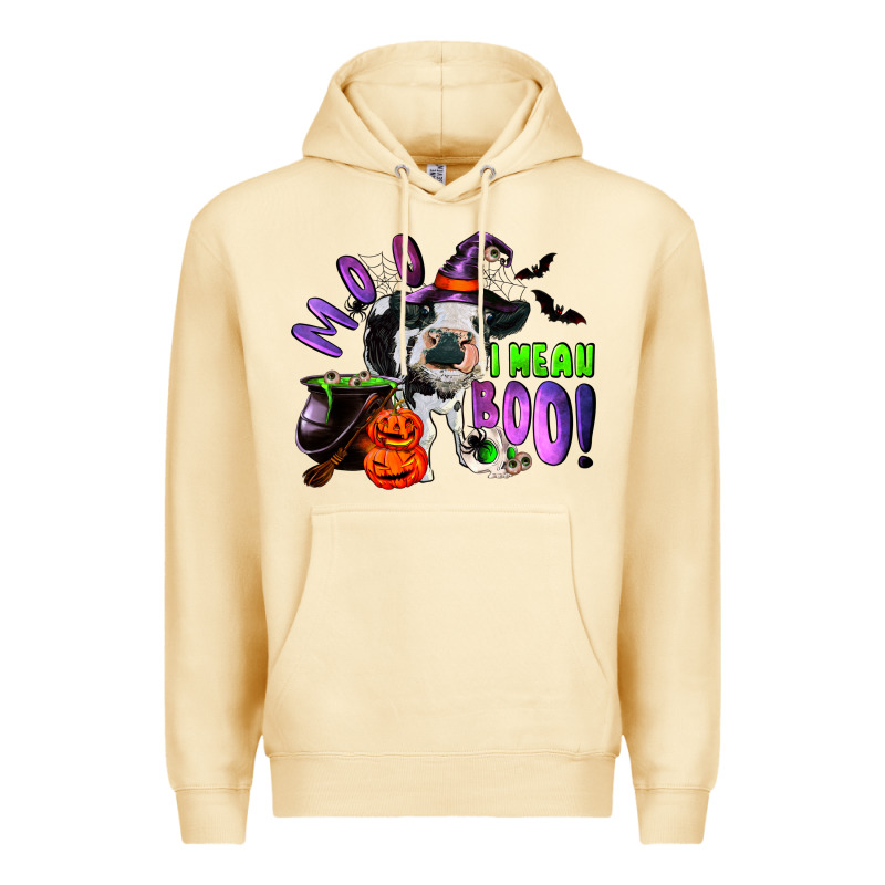 Moo I Mean Boo Baby Cow Premium Hoodie by RanaPortraitStore | Teevron