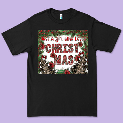 Just A Girl Who Loves Christmas Premium Tee Designed By Cowhidedigitalart