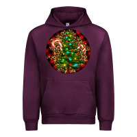 Mauve Wine Christmas Tree Urban Hoodie - RanaPortraitStore