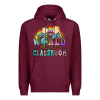 Burgundy the future of the world is in my classroom Premium Hoodie - Zillion Design Studio