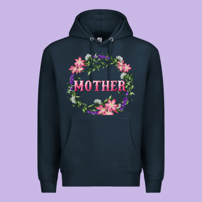 Mother With Floral Wreath Premium Hoodie Designed By Ranaportraitstore