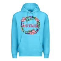 Ocean Blue Mother With Floral Wreath Premium Hoodie - RanaPortraitStore