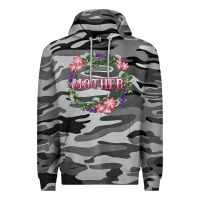 Slate Camo Mother With Floral Wreath Premium Hoodie - RanaPortraitStore