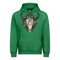 Emerald western aztec bull skull with gemstone Urban Hoodie - texasbilliewilder