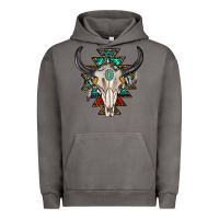 Pigment Tornado western aztec bull skull with gemstone Urban Hoodie - texasbilliewilder