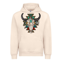 Sandshell western aztec bull skull with gemstone Urban Hoodie - texasbilliewilder
