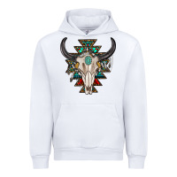 White western aztec bull skull with gemstone Urban Hoodie - texasbilliewilder