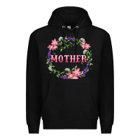Black Mother With Floral Wreath Premium Hoodie - RanaPortraitStore