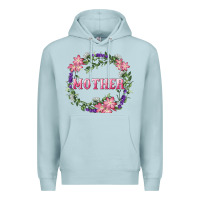 Blue Mist Mother With Floral Wreath Premium Hoodie - RanaPortraitStore