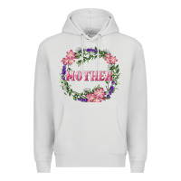 Dove Grey Mother With Floral Wreath Premium Hoodie - RanaPortraitStore