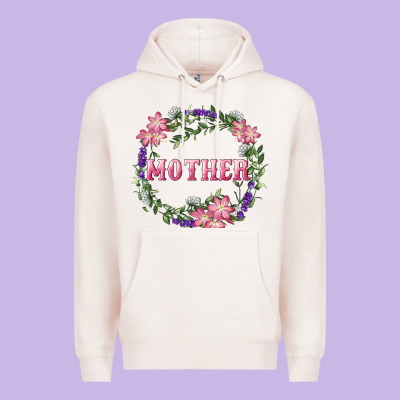 Mother With Floral Wreath Premium Hoodie Designed By Ranaportraitstore