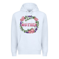 White Mother With Floral Wreath Premium Hoodie - RanaPortraitStore