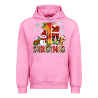 Fuchsia Pink 1st christmas santa and snowman Urban Hoodie - Zillion Design Studio
