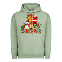Pigment Oil Green 1st christmas santa and snowman Urban Hoodie - Zillion Design Studio