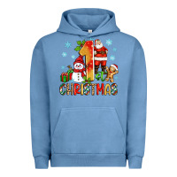 Pigment Pebble Blue 1st christmas santa and snowman Urban Hoodie - Zillion Design Studio