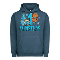 Pigment Midnight Navy 1st christmas gingerbread boy Urban Hoodie - Zillion Design Studio