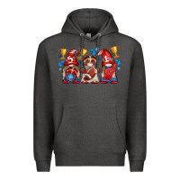 Charcoal Heather football gnome with element Premium Hoodie - texasbilliewilder