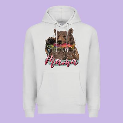 Mother's Day Mama Bear Hunting Fish Premium Hoodie Designed By Ranaportraitstore