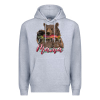 Heather Grey Mother's Day Mama Bear Hunting Fish Premium Hoodie - RanaPortraitStore