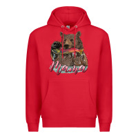 Red Mother's Day Mama Bear Hunting Fish Premium Hoodie - RanaPortraitStore