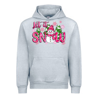 Heather Grey pink christmas let it snow Urban Hoodie - Zillion Design Studio