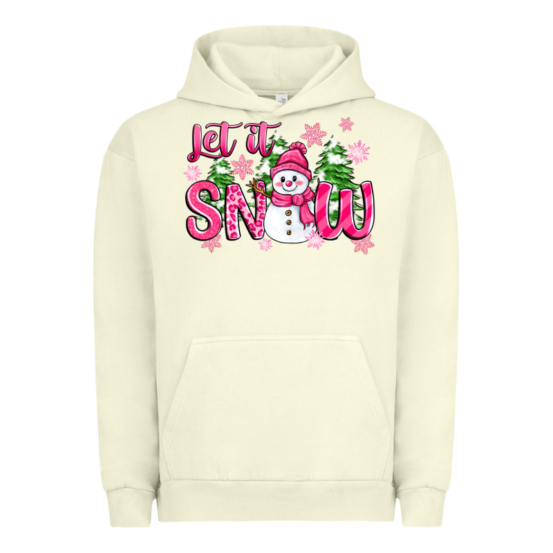 Pink Christmas Let It Snow Urban Hoodie by Zillion Design Studio | Teevron