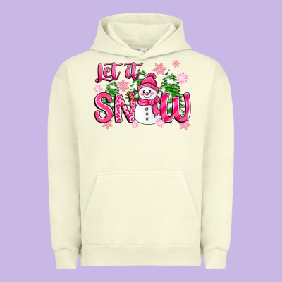 Urban Hoodie pink christmas let it snow