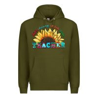 Army Green teacher sunflower listen encourage motivate inspir Premium Hoodie - Zillion Design Studio