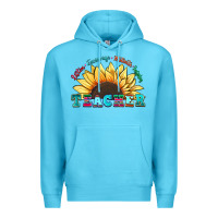 Ocean Blue teacher sunflower listen encourage motivate inspir Premium Hoodie - Zillion Design Studio
