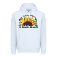 White teacher sunflower listen encourage motivate inspir Premium Hoodie - Zillion Design Studio