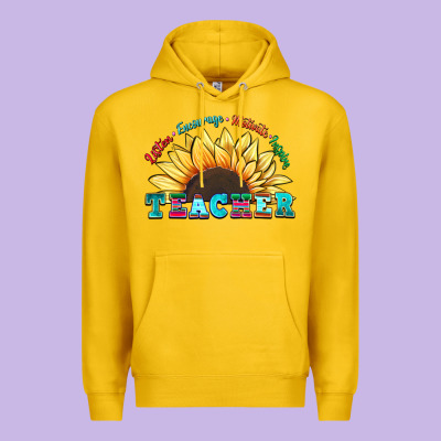 Teacher Sunflower Listen Encourage Motivate Inspir Premium Hoodie Designed By Zillion Design Studio