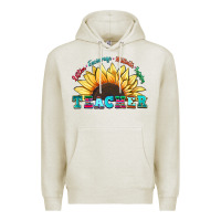 Oatmeal Heather teacher sunflower listen encourage motivate inspir Premium Hoodie - Zillion Design Studio