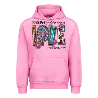 Fuchsia Pink western let all that you do be done in love with g Urban Hoodie - texasbilliewilder