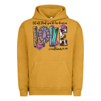 Pigment Peanut Butter western let all that you do be done in love with g Urban Hoodie - texasbilliewilder