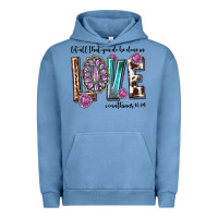 Pigment Pebble Blue western let all that you do be done in love with g Urban Hoodie - texasbilliewilder
